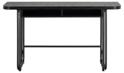 Stół rozkładany Darlington czarny industrialny do jadalni i salonu z półkami Actona 140 cm