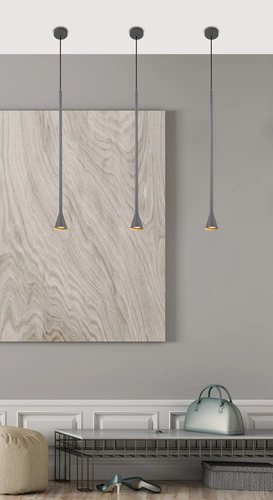 Lampa wisząca Tucson szara metalowa nowoczesna pojedyncza do salonu i jadalni