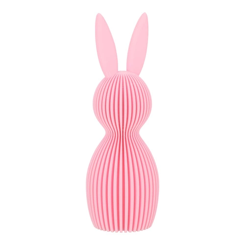 Figurka wielkanocna Królik duży różowy Intesi 17 cm glamour dekoracja na stół lub komodę