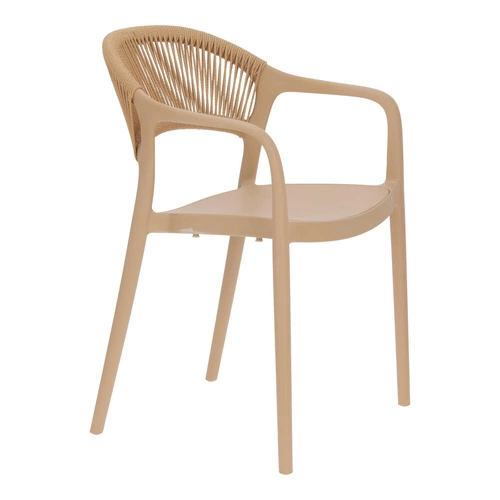 Krzesło Osma beżowe Intesi z polipropylenu boho sztaplowane łatwe czyszczenie