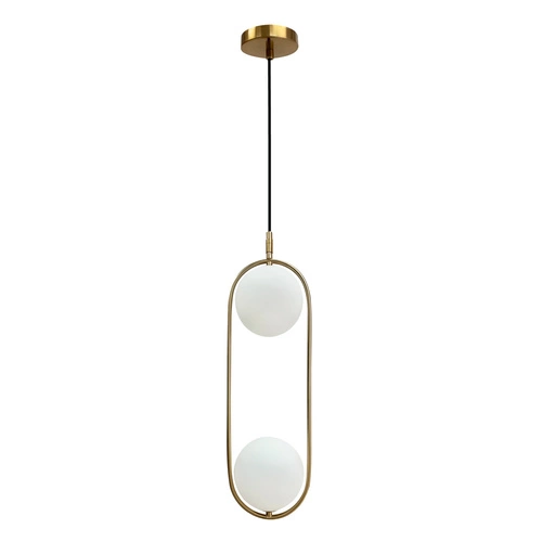 Lampa wisząca Cordel złoty szczotkowany  2x28W G9 klosz biały