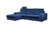 Narożnik Hald lewy nowoczesny granatowy welurowy z funkcją spania do salonu