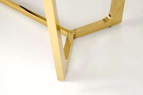 Stół do jadalni Rohs biały marmur i złoto 160x90 cm nowoczesny glamour prostokątny Intesi