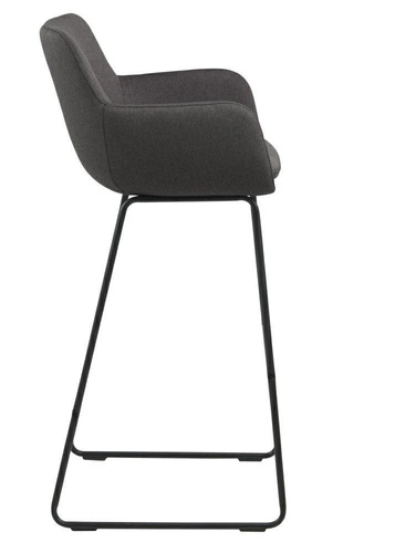 Hoker tapicerowany z oparciem Lisa Actona szary glamour do kuchni i jadalni 76 cm