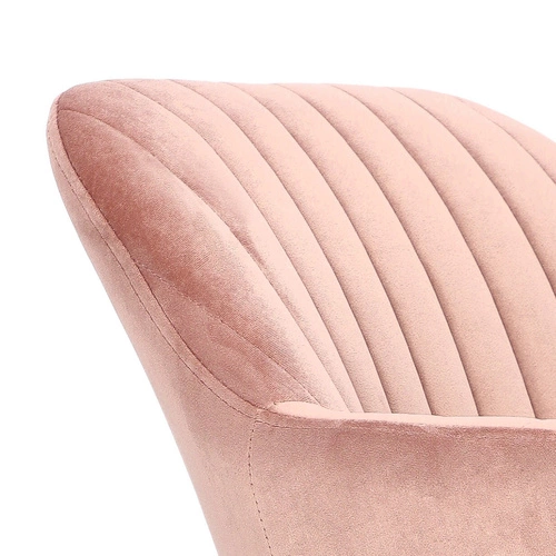 Krzesło do jadalni Emilia tapicerowane welur dusty rose z podłokietnikami glamour Actona