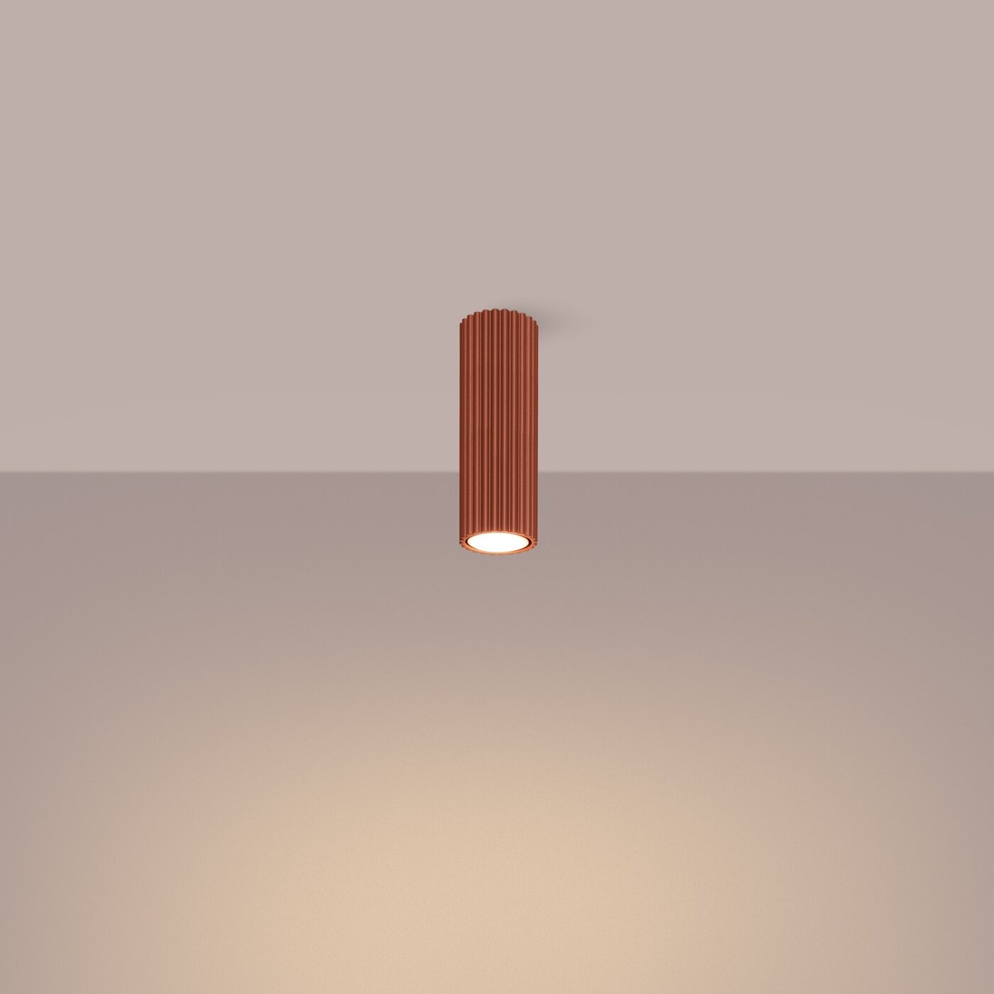 Plafon sufitowy KARBON 20 czerwony nowoczesny do salonu i sypialni aluminium SOLLUX