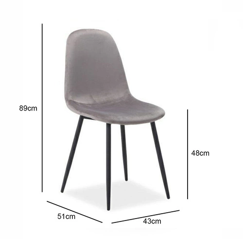 Krzesło Trip Velvet - szary