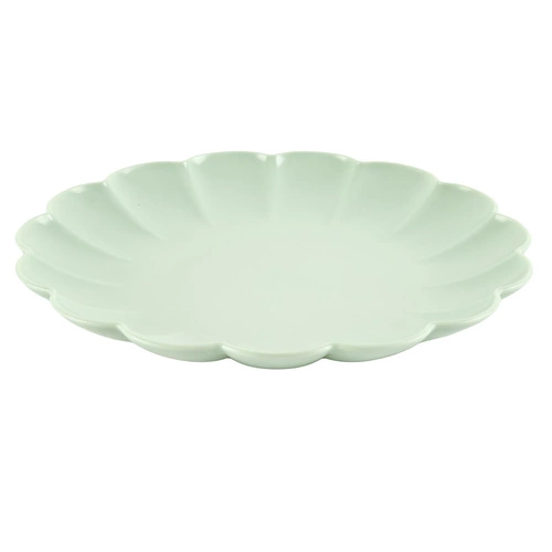 Talerz deserowy okrągły Iris 20,5 cm zielony jasny Intesi do ciast i przekąsek