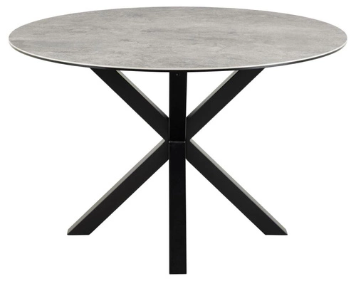 Stół do jadalni Heaven 120 cm szary ceramiczny blat czarne nogi nowoczesny Actona
