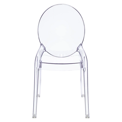 Krzesło transparentne Mia Intesi do jadalni nowoczesne sztaplowane z tworzywa glamour