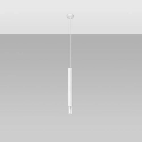 Lampa wisząca Wezyr biała nowoczesna tuba do salonu kuchni jadalni nad wyspę 120 cm