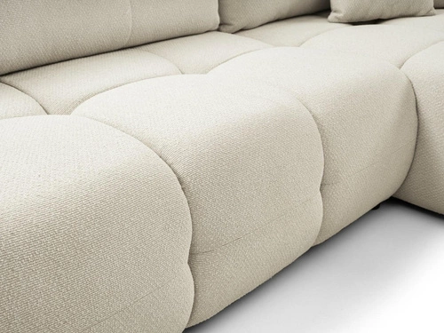 Narożnik z funkcją spania do salonu Bode prawy beżowy nowoczesny z pojemnikiem Intesi