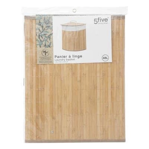 Bambusowy kosz na pranie 48L 5five Simply Smart do łazienki z workiem i uchwytami