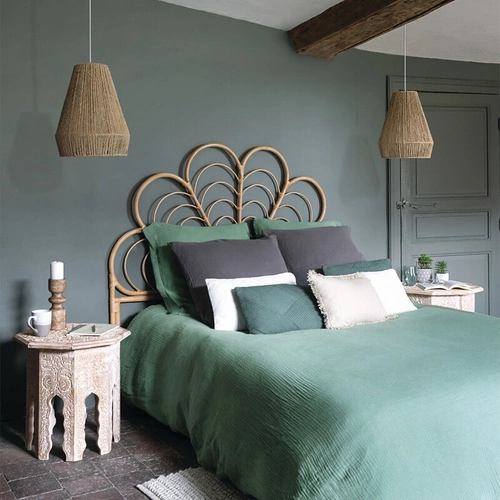 Komplet pościeli bawełnianej Origines 260x240 seledynowy nowoczesny do sypialni Atmosphera