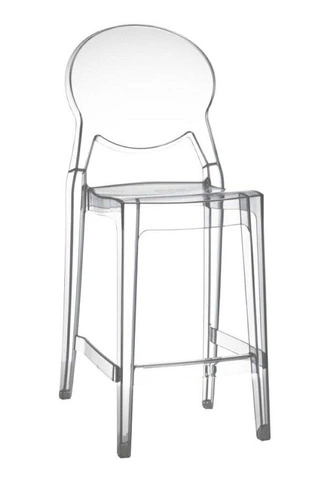 Hoker transparentny z oparciem Igloo 65 cm nowoczesny do kuchni i jadalni SCAB Design