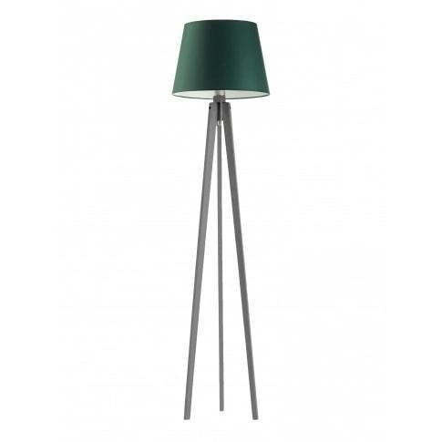Lampa podłogowa CURACAO abażur zieleń butelkowa stelaż popielaty