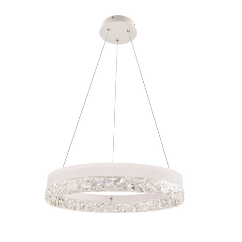 Lampa wisząca FROZI biały 32W LED 3000K  kryształki bezbarwne