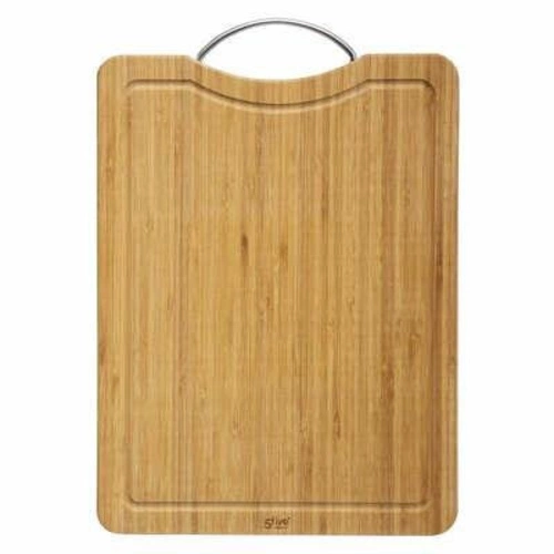 5five simply smart bambusowa deska do krojenia 42x30 cm z metalowym uchwytem boho