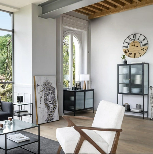 Lampka nocna do sypialni Aina nowoczesna biała z abażurem skandynawska Atmosphera 46 cm