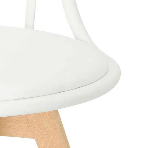 Krzesło do jadalni Sirena białe skandynawskie z tworzywa i drewna łatwe w czyszczeniu Intesi