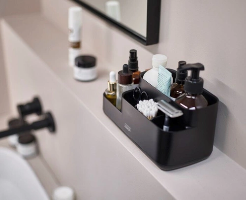 Joseph Joseph EasyStore organizer na kosmetyki do łazienki czarny z przegródkami nowoczesny