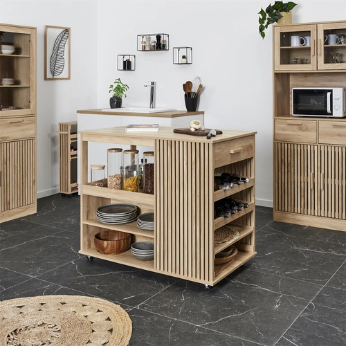 Wyspa kuchenna na kółkach Klaus Intesi skandynawska pojemna z szufladami do kuchni 105 cm