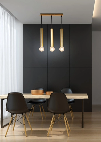 Lampa wisząca Dallas złota 3-punktowa nowoczesna do salonu i nad wyspę Ledea