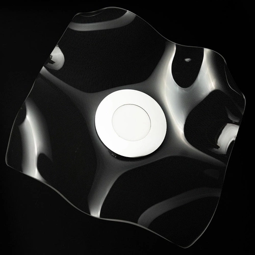 Plafon LEDowy Velo no.2 chrom 50 cm glamour nowoczesny do salonu i sypialni ALTAVOLA DESIGN