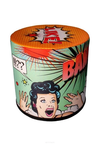 Pufa okrągła PinUp Intesi kolorowa nowoczesna do salonu i sypialni z zdejmowanym pokrowcem