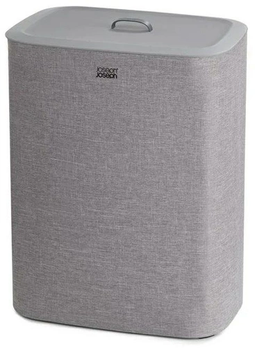 Joseph Joseph Tota nowoczesny kosz na pranie 90l z 2 komorami do łazienki szary prostokątny