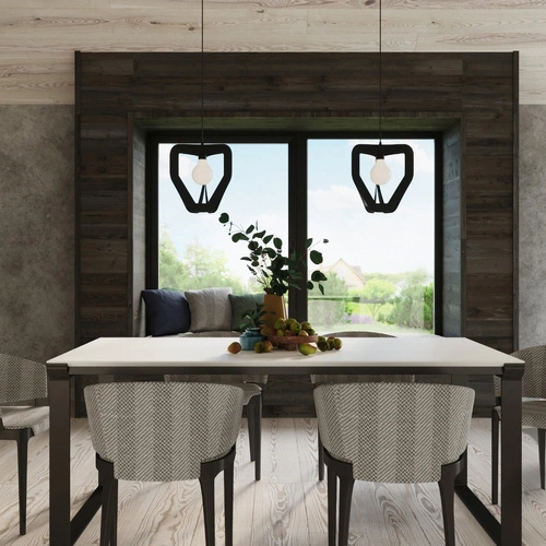 Lampa wisząca Tres czarna nowoczesna do salonu kuchni lub nad wyspę metalowa 33 cm