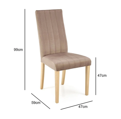 Krzesło tapicerowane Arizona beżowe do jadalni i salonu z drewnianymi nogami Intesi