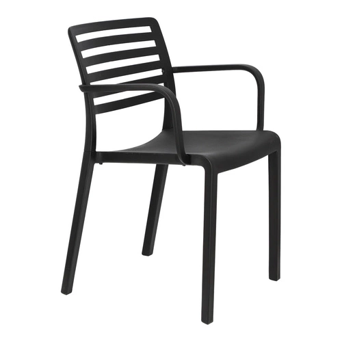 Krzesło z podłokietnikami Lama czarne sztaplowane