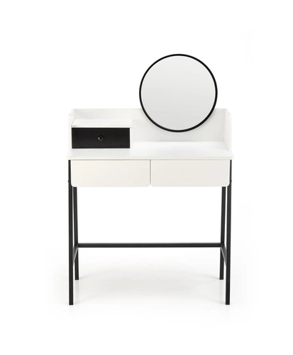 Nowoczesna toaletka z lustrem i szufladami Sonia biała do sypialni Intesi 80 cm