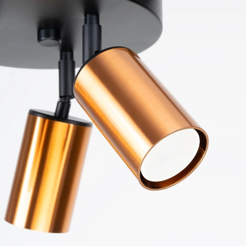 Plafon sufitowy WINX 3P czarny miedź nowoczesny stalowy do salonu i sypialni SOLLUX