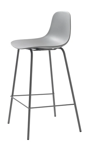 Hoker Whitby szary nowoczesny z oparciem do kuchni i wyspy 67 cm metalowy