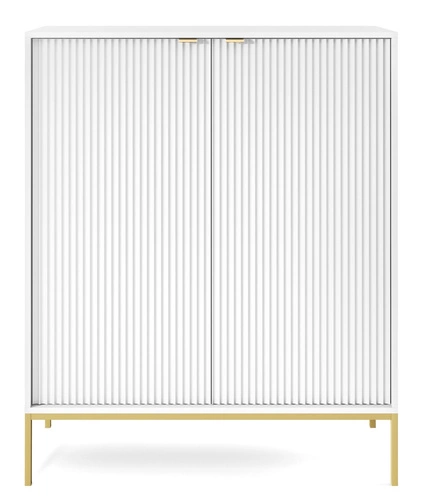 Zestaw mebli do sypialni biały/złoty Delicious ryflowane fronty