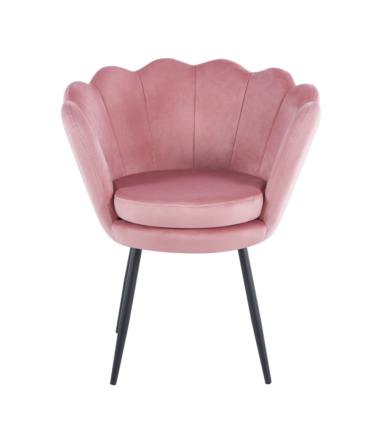 Krzesło muszelka Fiona VIC różowy jasny/nogi czarne
