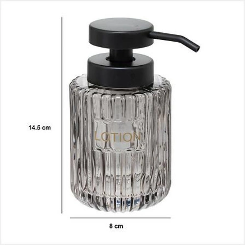 Szklany dozownik na balsam do ciała Agathe szary 250 ml do łazienki 5five