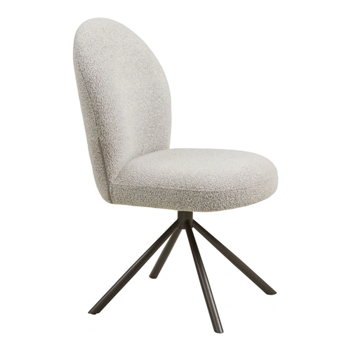 Krzesło Lana obrotowe bouclé piaskowe do jadalni i salonu nowoczesne