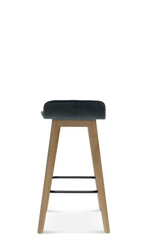 Hoker tapicerowany Fameg Cleo z oparciem 75 cm do kuchni, nowoczesny drewniany personalizowany