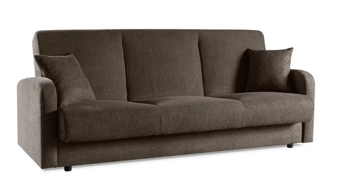 Sofa rozkładana Corsica 3 osobowa z funkcją spania i pojemnikiem do salonu brązowa