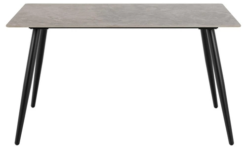 Stół do jadalni Wicklow 140x80 szary ceramiczny blat nowoczesny na czarnych nogach Actona