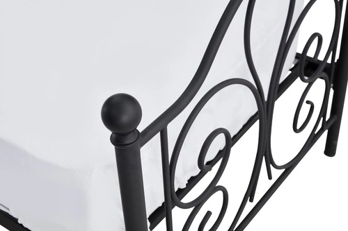 Łóżko metalowe Tala 120x200 czarne nowoczesne do sypialni bez zagłówka Intesi