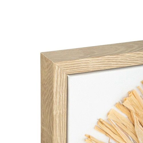 Dekoracja ścienna boho Inaya Atmosphera z drewna naturalna prostokątna do salonu 70x50 cm