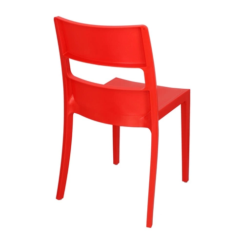 Krzesło ogrodowe Sai czerwone z tworzywa sztaplowane, nowoczesne do ogrodu SCAB Design
