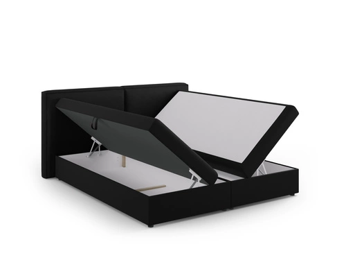 Łóżko tapicerowane Jodie czarne 160x200 z pojemnikiem nowoczesne do sypialni