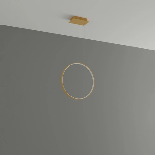 Lampa wisząca LED RIO 55 nowoczesna złota do salonu i jadalni średnica 55 cm