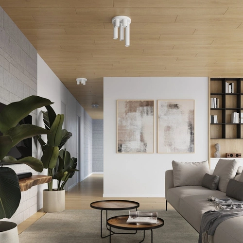 Plafon sufitowy nowoczesny biały LAGOS 5P SOLLUX do salonu, sypialni i przedpokoju