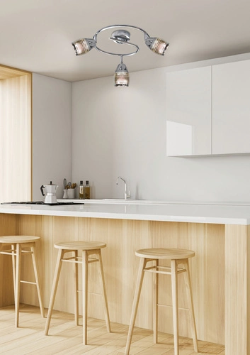 Lampa sufitowa Milton nowoczesna chrom regulowana 3-punktowa do salonu i jadalni